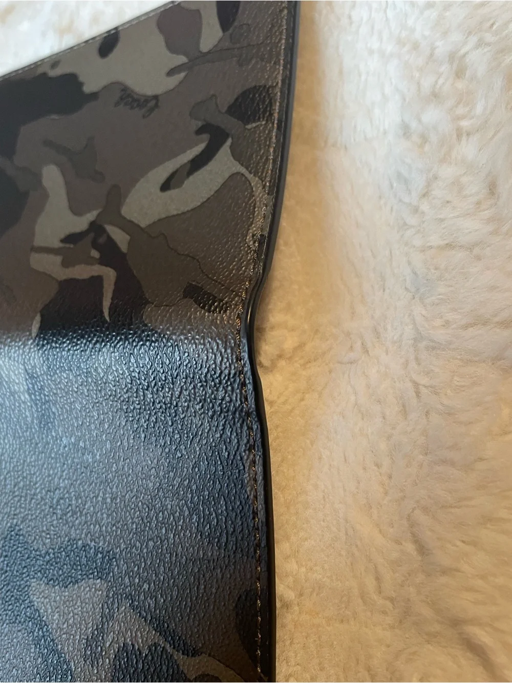 Coach Black & Gray Camo Passport Holder
